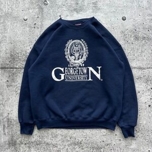 Vintage Jansport Sweatshirt Mens XL Navy Blue Georgetown University Hoyas NCAA